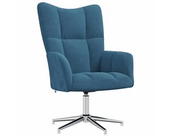 vidaXL - Relaxstoel - fluweel - blauw