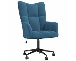 vidaXL - Relaxstoel - fluweel - blauw