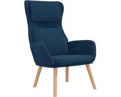 vidaXL - Relaxstoel - fluweel - blauw