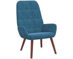 vidaXL - Relaxstoel - fluweel - blauw