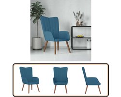 vidaXL Relaxstoel - Fluweel - Blauw - Comfortabel design Relaxfauteuil - Blauwe Fauteuils - Velvet Meubels - Comfortabele Stoel - Lounge Stoel