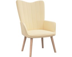 vidaXL - Relaxstoel - fluweel - crèmewit