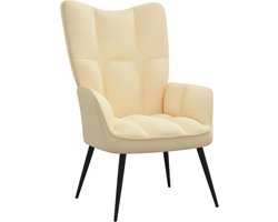 vidaXL - Relaxstoel - fluweel - crèmewit