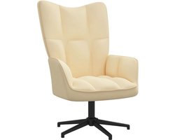 vidaXL - Relaxstoel - fluweel - crèmewit