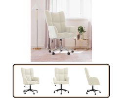 vidaXL Relaxstoel - Fluweel Crèmewit - Verstelbaar Relaxstoel - Bureaustoel - Fluweel - Cremewit - Ergonomische Stoel