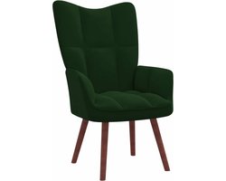 vidaXL - Relaxstoel - fluweel - donkergoen
