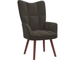 vidaXL - Relaxstoel - fluweel - donkergrijs