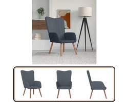 vidaXL Relaxstoel fluweel donkergrijs Relaxfauteuil - Lounge Stoel - Donker Grijs Meubilair - Velvet Bankje - Huiskamer Decoratie