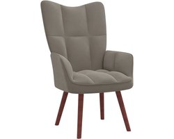 vidaXL - Relaxstoel - fluweel - lichtgrijs