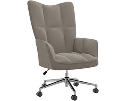 vidaXL - Relaxstoel - fluweel - lichtgrijs