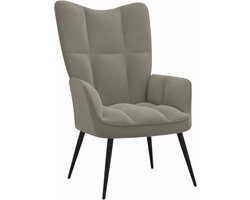 vidaXL - Relaxstoel - fluweel - lichtgrijs