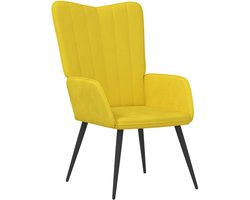 vidaXL - Relaxstoel - fluweel - mosterdgeel