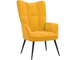 vidaXL - Relaxstoel - fluweel - mosterdgeel