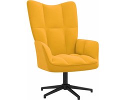 vidaXL - Relaxstoel - fluweel - mosterdgeel