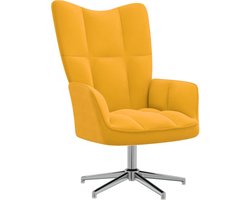 vidaXL - Relaxstoel - fluweel - mosterdgeel