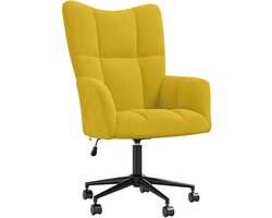 vidaXL - Relaxstoel - fluweel - mosterdgeel