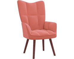vidaXL - Relaxstoel - fluweel - roze