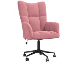 vidaXL - Relaxstoel - fluweel - roze