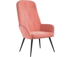 vidaXL - Relaxstoel - fluweel - roze
