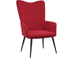 vidaXL - Relaxstoel - fluweel - wijnrood