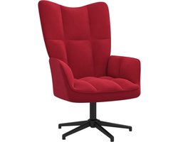 vidaXL - Relaxstoel - fluweel - wijnrood