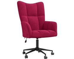 vidaXL - Relaxstoel - fluweel - wijnrood