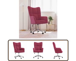 vidaXL Relaxstoel fluweel wijnrood verstelbaar Relaxstoel - Bureaustoel - Lounge Chair - Fluweel Stoel - Rode Stoel