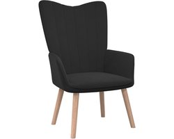 vidaXL - Relaxstoel - fluweel - zwart