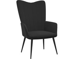 vidaXL - Relaxstoel - fluweel - zwart