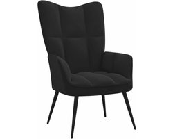 vidaXL - Relaxstoel - fluweel - zwart