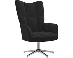 vidaXL - Relaxstoel - fluweel - zwart