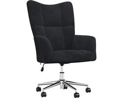 vidaXL - Relaxstoel - fluweel - zwart