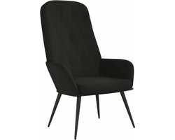 vidaXL - Relaxstoel - fluweel - zwart