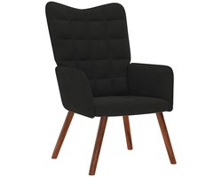 vidaXL - Relaxstoel - fluweel - zwart