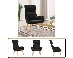 vidaXL Relaxstoel - Fluweel - Zwart - Ergonomisch design Relaxstoel - Fauteuils - Velvet Meubels - Zwarte Meubels - Lounge Stoel