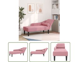 vidaXL Relaxstoel - Lounge Stoel - Chaise longue met kussens fluweel roze - Comfortabele Fauteuil - Rozenkleurige Bank - Design Lounge