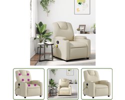 vidaXL Relaxstoel - Massagestoel - Massagestoel verstelbaar kunstleer crème - Ergonomische Stoel - Lounge Stoel - Lederlook
