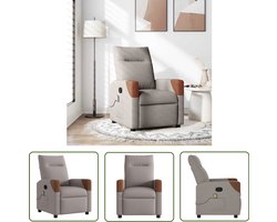 vidaXL Relaxstoel - Massagestoel - Massagestoel verstelbaar stof taupe - Lounge Stoel - Elektrische Massage - Zitzak
