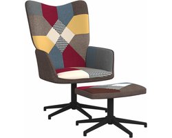 vidaXL - Relaxstoel - met - voetenbank - patchwork - stof