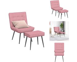 vidaXL Relaxstoel Met Voetenbank - Relaxstoelen Met Voetenbank - Stoel - Relaxstoel - Relaxstoel met voetenbank fluweel roze