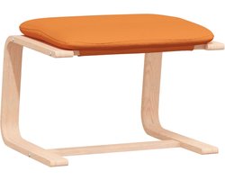 vidaXL Relaxstoel met voetenbank stof donkergeel