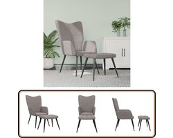 vidaXL Relaxstoel met voetenbank - Taupe - Comfortabel Relaxstoel - Fauteuils - Lounge Chair - Loungestoel - Tuinstoel