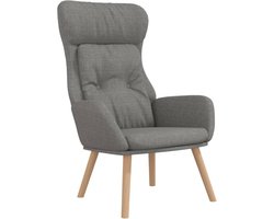 vidaXL - Relaxstoel - met - voetenbankje - stof - lichtgrijs
