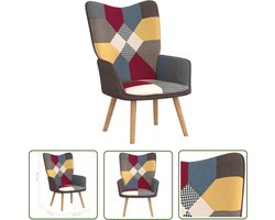 vidaXL Relaxstoel patchwork stof - Relaxfauteuil - Patchwork Fauteuil - Lounge Stoel - Comfortabele Stoel - Multicoloured Chair