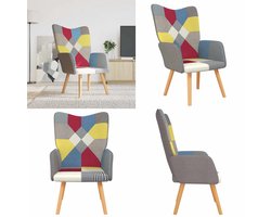 vidaXL Relaxstoel patchwork stof - Relaxstoel - Relaxstoelen - Fauteuil - Fauteuils