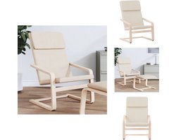 vidaXL Relaxstoel - Relaxstoelen - Stoel - Loungestoel - Relaxstoel stof crèmekleurig