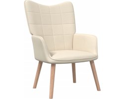 vidaXL - Relaxstoel - stof - crèmekleurig