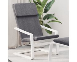 vidaXL Relaxstoel - Stof - Donkergrijs - Comfortabel Design Relaxfauteuil - Loungestoel - Fauteuils - Berghout - Donkere Kleuren