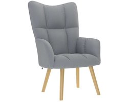 vidaXL - Relaxstoel - stof - lichtgrijs