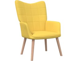 vidaXL - Relaxstoel - stof - mosterdgeel